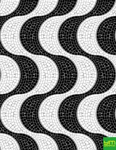 an abstract black and white tile pattern