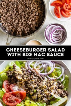 cheeseburger salad with big mac sauce is an easy and healthy meal that's ready in less than 30 minutes