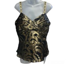 Wdny Camisole Silk And Lurex Fabric Sweetheart Neckline Square Back Non Adjustable Straps Fully Lined Hidden Side Zipper Imported Size 14 Elegant Fitted Gold Tank Top, Gold Tank Top For Evening, Glamorous Fitted Tank Top With Built-in Bra, Gold Fitted Tank Top For Evening, Fitted Gold Tank Top For Evening, Gold Fitted Top With Spaghetti Straps, Elegant Gold Tank Top For Evening, Elegant Gold Tank Top For Evening Events, Fitted Gold Camisole For Night Out