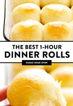 the best 1 - hour dinner rolls are made with garlic bread