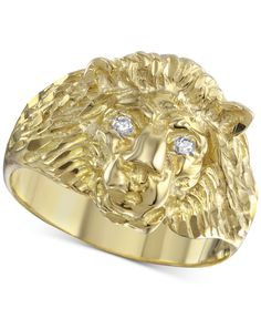 in stock Lion Ring, Head Ring, Ring With Diamond, Lion Head, 10k Gold, Purple Gold, Lion, Jewelry Watches, Jewelry Rings