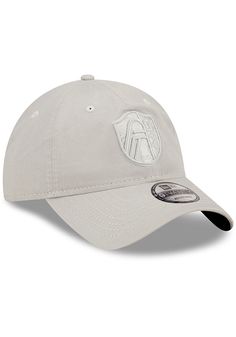 This St Louis City SC Silver Adjustable Hat features a front embroidered team logo on a lightly structured crown with pre-curved visor and adjustable closure. New Era Core Classic 9TWENTY 2.0, Front embroidered team logo, Slightly deeper crown than original Core Classic 9TWENTY, Side New Era logo, Fabric strap closure, Cotton, Wipe clean with cloth or cleaning kit, 4 Adjustable Dad Hat With Curved Visor For Fan Gear, Curved Brim Dad Hat Fan Merchandise, Adjustable Dad Hat With Curved Brim For Fans, Adjustable Dad Hat With Curved Brim For Sports Fans, Adjustable Curved Visor Hat For Fan Gear, Adjustable Team Logo Baseball Cap With Curved Brim, Adjustable Baseball Cap With Team Logo And Curved Brim, Adjustable Baseball Cap With Team Logo, Casual Baseball Cap With Team Logo And Curved Brim