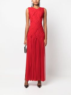 Atu Body Couture Emotional Braided Maxi Dress - Farfetch Maxi Dress Red, Wardrobe Edit, Versace Outfit, City Dress, Exclusive Fashion, Dress Red, Bright Red, All Fashion, Denim Dress