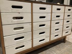 several drawers are stacked on top of each other