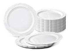 white plates stacked on top of each other