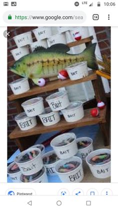 an image of fish in buckets for sale on the web page, which is displayed