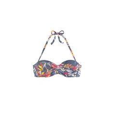 This all-over printed bandeau bikini top is sure to make you stand out! * Ruched wrap look * Removable straps * Padded cups * Available in Cups A and B with removable pads * Ties around the neck * Buckles at the back * 84% Polyamide, 16% Elastane. Imported.* Hand wash cold * Line dry or lay flat Strapless Padded Swimwear For Vacation, Summer Strapless Swimwear With Removable Straps, Bandeau Swimwear With Removable Straps For Poolside, Adjustable Bandeau Swimwear With Padded Cups, Bandeau Swimwear With Padded Cups For Beach Season, Fitted Floral Print Tie-side Swimwear, Adjustable Tie-side Swimwear With Floral Print, Summer V-neck Tropical Print Swimwear, Backless Swimwear