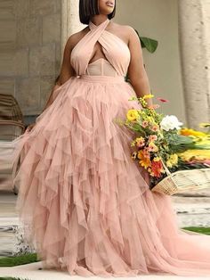 Plus Size Gauze Flounce Design Wedding Prom Maxi Dress #MaxiDress#GauzeFabric#FlounceDesign#PlusSizeFashion#WeddingGuestDress#PromDress#FashionableDress#ChicStyle#StatementDress#BoldFashion#FashionistaFave#TrendyOutfit#EverydayWear#VersatileDress#ComfyStyle#StylishDress#FashionForward#ConfidenceBooster#ModernFashion#ElegantStyle#20%FREE Halter Evening Dress, 28th Birthday, Corset Waist, Asymmetrical Cut, Evening Dresses With Sleeves, Vestido Plus Size, Dress Sleeve Styles, Custom Size Dresses, Prom Dresses Online