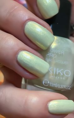 A complete review of the Kiko Power Pro Nail Lacquer 239 Minty Frost with swatches - a beautiful pastel green nail polish with gold duochrome perfect for spring and summer!
-
-
-
-
kiko nail polish swatch - best kiko products - kiko power pro nail lacquer swatches - best kiko nail polish colors - summer nail polish colors - duochrome nail polish - pastel green nail polish swatch Kiko Products, Kiko Nail Polish, Ballet Slippers Nail Polish, Nail Art For Summer, Art For Summer, Pale Pink Nails, Nail Polish Colors Summer, Sheer Nails