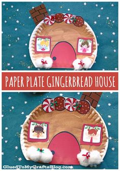 paper plate gingerbread house made from cardboard plates