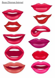 the different types of lips are shown in this image, and there is no image to describe