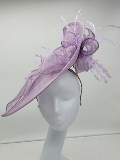 Beautiful lavender stiffened sinamay Fascinator. This vibrant colors will add elegance to any,  bridesmaid,  rehearsal dinner,  Wedding guest,  cocktail party, or church - Ready to ship  - Lightweight - Free Shipping - Fast shipping - Customize by adding different color flowers and or feathers Check my store for styles and colors.  Hatsandpearls.etsy.com Find more at my website: Www.hatsandpearls.com  Reach out to me if you can't find what you are looking for.  I can make cake custom orders and help you style and match your outfit  Tag and share your pictures when you wear and style our hats.  Instagram: @hats_pearls Facebook: Hats Pearls Thank you for visiting and happy shopping! Luxury Purple Feathered Fascinator, Lavender Adjustable Hat For Kentucky Derby, Adjustable Lavender Hat For Kentucky Derby, Adjustable Fascinator For Kentucky Derby Evening, Elegant Fascinator For Royal Ascot Church, Elegant Purple Fascinator For Summer, Elegant Fascinator For Church And Royal Ascot, Elegant Fascinator For Church At Royal Ascot, Elegant Adjustable Fascinator For Events