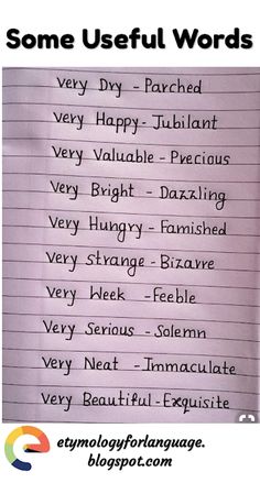 some useful words written on a piece of paper