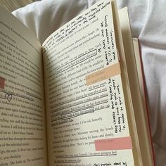 an open book with some writing on it