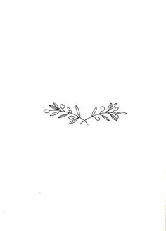 a black and white drawing of a branch with leaves