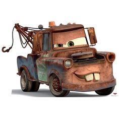 the tow truck from disney pixar is smiling