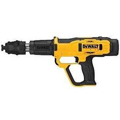 the dewt power drill is shown on a white background