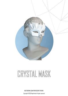 3d papercraft CRYSTAL MASK pepakura template, pattern for self-assembly polygonal venetian MASK for halloween party or masquerade. Papercraft low poly paper figure. this is PDF pattern ! not ready made model ! Template included detailed instruction. like all others For assembling. Print this pattern on 2 sheets paper or cardstock size A4 or letter density 160g-300g / 90lb-120lbs Dimensions of this mask in the assembled form Size for A4 or letter scale 100% Hight-119mm (4,7 inch) Depth-93mm (3,66 Ice Face Mask, Festival Template, Low Poly Mask, Crystal Mask, Kristina Krayt, Ice Face, Face Mask Halloween, Long Painting, Venetian Carnival