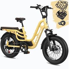 an electric bike is shown on a white background with the words e - scooter above it