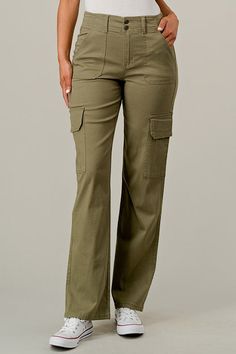 Versatile High Rise Cargo Pants, Stretch Pants With Pockets For Fall, Non-stretch Mid-rise Cargo Pants With Pockets, Stretch Bottoms With Pockets For Fall, Mid-rise Solid Color Utility Cargo Pants, Versatile Mid-rise Cargo Style Pants, Non-stretch Utility Cargo Pants With Side Pockets, Utility Non-stretch Cargo Pants With Side Pockets, Versatile High Rise Pants With Side Pockets