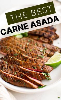 the best carne asada recipe on a white plate