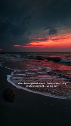 the sun is setting over the ocean with an inspirational quote