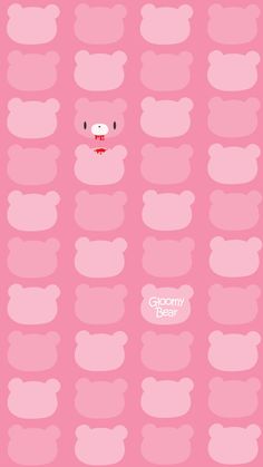 a pink background with an image of a bear's face and the words gloomy boo on it