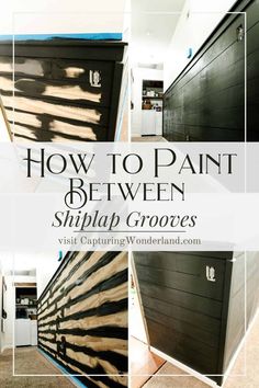 how to paint between shiplap and grooges in this diy project