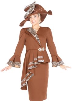 Elite Champagne 6154 brown skirt suit Fitted Brown Long Sleeve Sets, Elegant Fitted Summer Sets, Elegant Fitted Fall Sets, Elegant Fitted Sets For Fall, Elegant Stretch Sets For Winter, Elegant Brown Sets For Fall, Elegant Brown Sets For Spring, Elegant Brown Fall Sets, Fitted Brown Sets For Fall