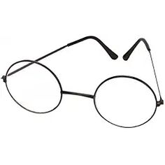 a pair of round glasses with black rims