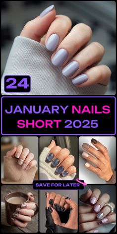 January nails short ideas for 2025 combine elegance and charm Try simple designs with white pink or blue hues or explore gel and acrylic finishes for versatile looks Glitter chrome or dark styles bring drama while oval or French tips in green red or purple create a bold statement Biab nails and easy mid-length designs ensure timeless winter beauty! Winter Biab Nails, January Nail Designs Simple, January Nail Ideas, Nails 2025, January Nail Designs, Biab Nails, Elegant Manicure, August Nails