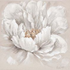 a large white flower on a beige background