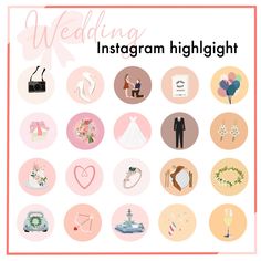 the instagram highlights are all in pink and white, with different images on them