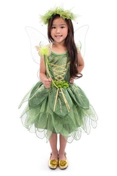 Ages 3+ Watch as your little fairy shimmers and shines with every movement. Our wings are adorned with golden sparkles that catch the light, creating a dazzling effect that adds an extra touch of enchantment to playtime or special occasions. One Size Fits Most Durable wire rim frame with a white china silk binding Organza fabric with sparkling accents and decorative flowers in the center Soft elastics that easily fit over a child's shoulders for a snug, comfortable fit Dress Ups & Accessories So Tinker Fairy, Tinkerbell Costume, Pirate Fairy, Tinker Bell Costume, Green Fairy, Discount Poster, Toddler Costumes, Fairy Girl, Beautiful Costumes