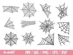 spider webs and cobwes on white background with text that says,