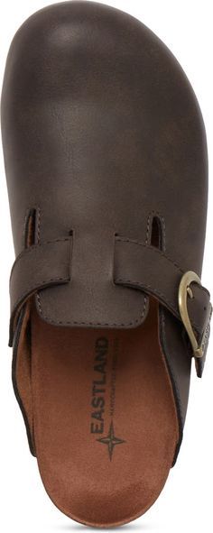 Eastland Gina Mule (Women) | Nordstromrack Adjustable Buckle Closure Slip-on Mules, Adjustable Closed Toe Mules With Removable Insole, Adjustable Brown Clogs With Buckle Closure, Adjustable Fit Round Toe Sandals With Buckle, Classic Slip-on Clogs With Buckle, Adjustable Fit Round Toe Sandals With Buckle Closure, Classic Slip-on Clogs With Buckle Closure, Classic Clogs With Buckle Closure And Round Toe, Adjustable Brown Mules With Leather Footbed