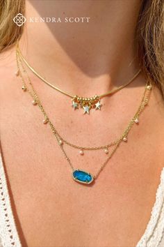 How To Layer Kendra Scott Necklaces, Kendra Scott Necklace Aesthetic Layering, How To Style Kendra Scott Necklace, Kendra Scott Stacked Necklaces, Kendra Scott Layered Necklaces, Kendra Scott Necklace Stack, Kendra Scott Necklace Layering, Summer Necklace Stack, How To Stack Necklaces