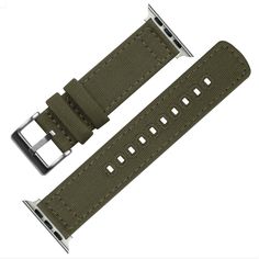 Army Green Canvas Apple Watch Band Strap Green Casual Adjustable Apple Watch Band, Casual Green Adjustable Apple Watch Band, Casual Adjustable Green Apple Watch Band, Green Casual Outdoor Watch Accessories, Casual Bracelet Strap Watch Bands For Everyday Use, Adjustable Green Apple Watch Band For Everyday Use, Adjustable Green Apple Watch Band, Green Apple Watch, Green Watch