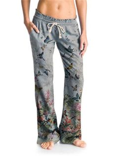 Description Product ID: BT2071005Material: DacronPattern: Floral Season: SummerStyle: Casual. FashionOccasion: Daily. Outdoor ActivitiesPackage included: 1 * PantsSize... Casual Wide Leg Pants, Grey Khakis, Flare Pants, Wide Leg Pants, Pajama Pants, Gray Color, Wide Leg, Clothes For Women, Floral