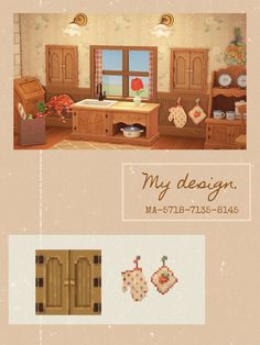 the front and back cover of a cross stitch pattern for a doll house with furniture