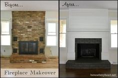 before and after fireplace makeover