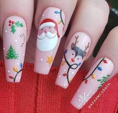 Roman Crucifixion, Crucifixion Nails, Christmas Nails Short, Disneyland 2023, Watching Christmas Movies, Xmas Nail Art, French Tip Acrylic Nails, Coffin Press On Nails, Christmas Nail Art Designs