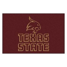 texas state university mouse pad with the word,'texas state'in gold and maroon