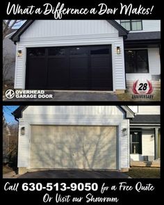 two garage doors with the words what a difference do i make? and an image of a