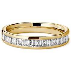 Channel Set Baguette Diamond Ring in 14k Yellow Gold (1/2 ct. tw.) | Blue Nile Baguette Wedding Rings, Baguette Cut Ring, Channel Set Wedding Band, Baguette Diamond Wedding Band, Baguette Wedding Band, Channel Set Rings, Baguette Diamond Ring, Baguette Diamond Rings, Diamond Stacking Rings