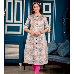 Introducing our Jaipuri Digital Floral Kurti, a luxurious and exclusive piece for the sophisticated woman. Made of Premium Cotton Flex fabric, with a stunning A-line princess cut, trendy sleeves, and side slits, it offers the perfect fit and stylish look. Complete with side pockets and wooden buttons, it's perfect for office wear, parties, and any functional use. Elevate your summer wardrobe with this perfect kurti. Material: Cotton Work: Digital Floral Print Color: Beige color Sleeve Length: El Floral Kurti, Wooden Buttons, Elbow Length Sleeve, Office Wear, Princess Cut, Beige Color, Summer Wardrobe, Womens Clothing Tops, Halloween Shopping