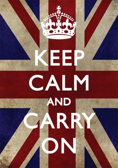 a british flag with the words keep calm and carry on