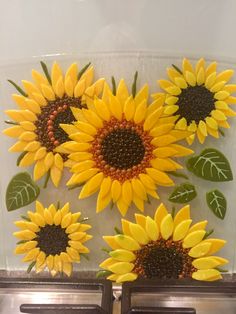 the sunflowers are made out of plastic