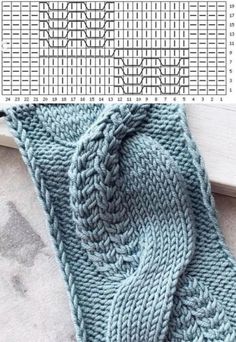 the knitting pattern is in russian and has been made with two different yarns, one blue