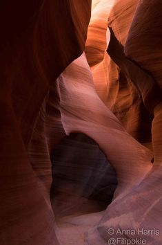 a narrow slot in the side of a canyon